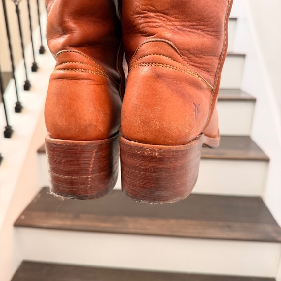 HTF Vintage Frye Campus Boot Marbled Horse Saddle Brown w Stitching 77370 Size 9 - Picture 6 of 7